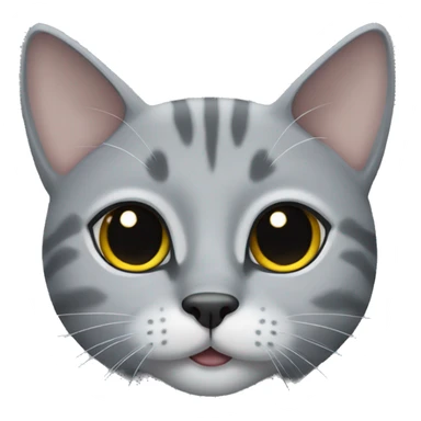 Grey cat with black nose  sticker