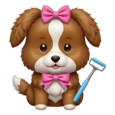 dog, dog bow, toy, grooming tool sticker