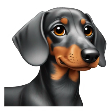 marble dachshund black gray orange sticker