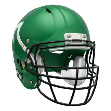 College football player helmet in green color sticker