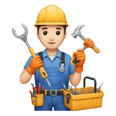 WORKER WITH REPAIR TOOLS sticker