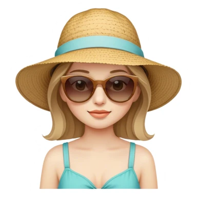 Pale skin girl with dark blonde hair on vacation sticker
