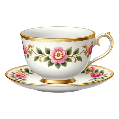Fancy tea cup sticker