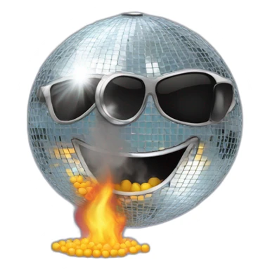 disco ball with fringe smoking a cigarette sticker