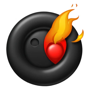 Círculo totalmente negro, adentro del círculo un símbolo de encendido y apagado en color blanco a un lado del símbolo la letra N en color rojo sticker