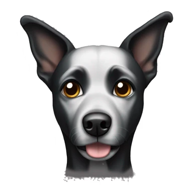 Black dog pointy ears sticker