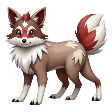 zigzagoon-Lycanroc-linoone-furret-Fakémon-hybrid-creature (full body)  sticker