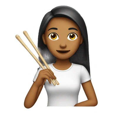 girl with drumsticks sticker