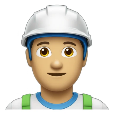 TÉCNICO CON CASCO DE SEGURIDAD Y PLAYERA AZUL CON VERDE  sticker