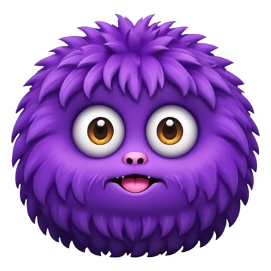 A round fluffy monster with big sparkling eyes sticker