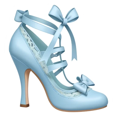 pastel blue heel with bow lace up sticker