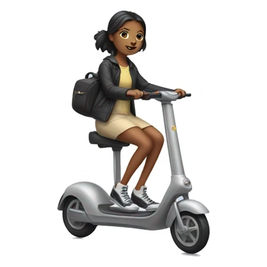 girl riding an electric scooter sticker