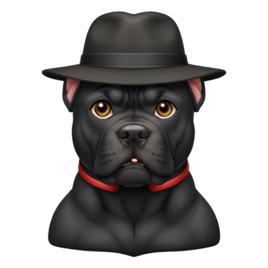 Black cane corso with a hat on  sticker