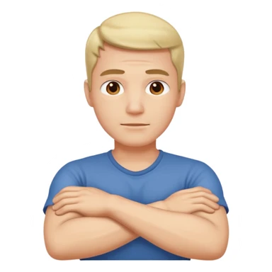 arms crossed holding neck guy sticker