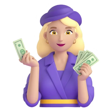 yellow skin woman counting cash sticker