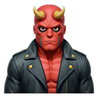 cinematic realistic portrait superhero Hellboy by Mike Mignola sticker