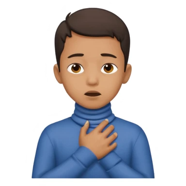 A person cris crossing hands on neck choking itself out mixed boy  sticker