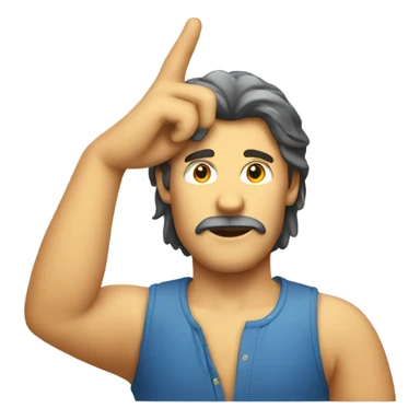 man with a mullet saluting sticker