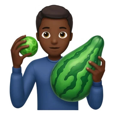 Big black man holding slimy veiny big object sticker