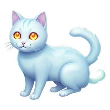 GhostCat – A mystical, translucent cat with glowing eyes, floating slightly above the ground. Its body fades at the edges, giving it an ethereal, ghostly appearance. It has a soft, eerie aura, blending cute and spooky vibes. Perfect for expressing mystery, the supernatural, or a playful ghostly presence!

 sticker