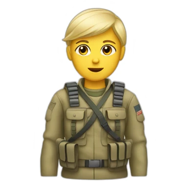 Blonde soldier in van sticker