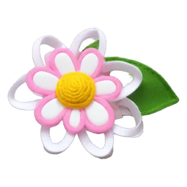 Summer flower hair clip pink and white sticker