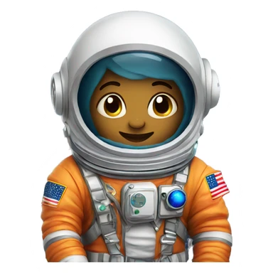 Cute Chibi Astronaut In Space With Colorful Background 
 sticker