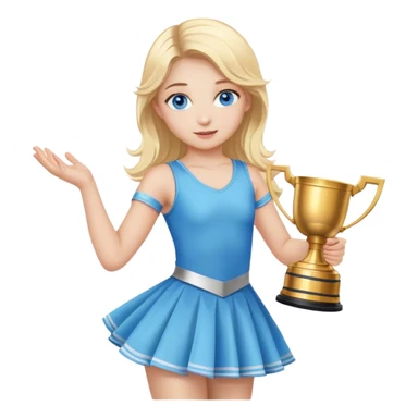 Young girl, blue eyes, blonde hair dancer with a Stanley cup sticker