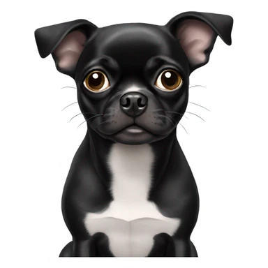 Black pug mix chihuahua mix Boston terrier sticker