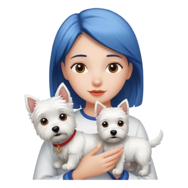 Westie with girl sticker