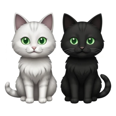 Two cats one black one grey and white sticker