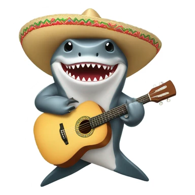 Shark with Mariachi sombrero sticker