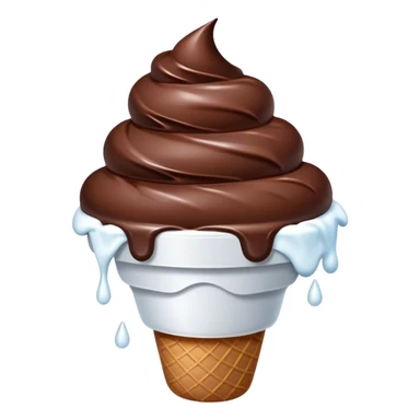 Chocolate Ice cream with white drops in top sticker