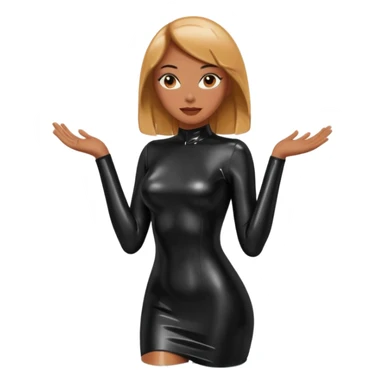 🕵🏻‍♀️💦🧥 black latex dress sticker