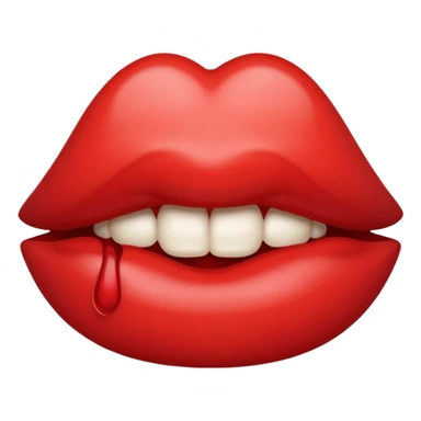 Emoji bitting lip  sticker