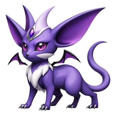 Shiny Exotic Badass Mysterious Gothic Noibat-Espeon-Absol-Pokémon-Fakémon-hybrid-creature (full body) sticker