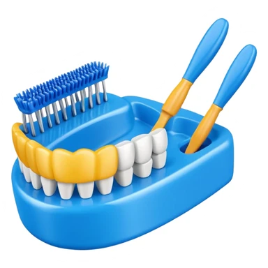 Denture brush sticker