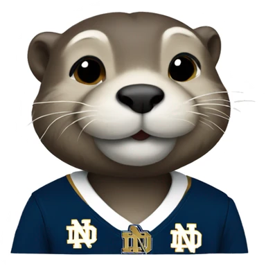 Otter wearing Notre dame uniform sticker