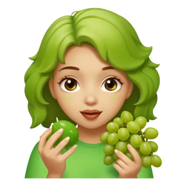 Light skinned girl eating grapes sticker