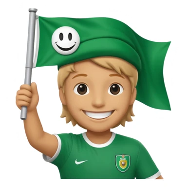 happy smiley with FC Groningen flag sticker