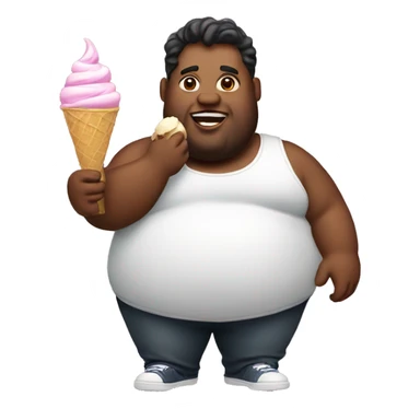 Fat dude holding ice cream sticker