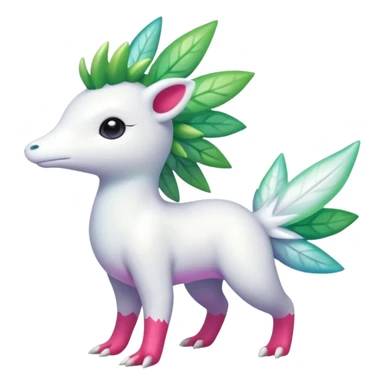 Shiny Iridescent Helioptile-Amaura-Shaymin-Fakémon-hybrid-creature (full body)  sticker