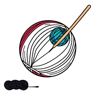 crochet yarn ball with hook sticker