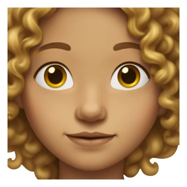 7 year old girl with long light brown hair parted in the middle and curly at the ends with fare skin sticker