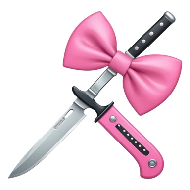 Pink bow knife sticker
