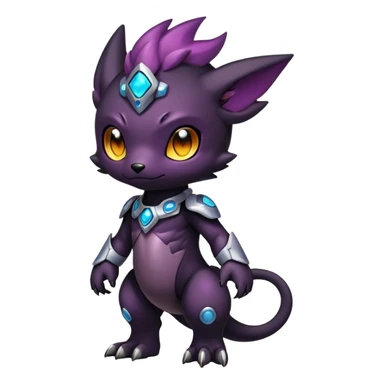 Cute cool colorful dark nebula Digimon-animal-hybrid full body sticker