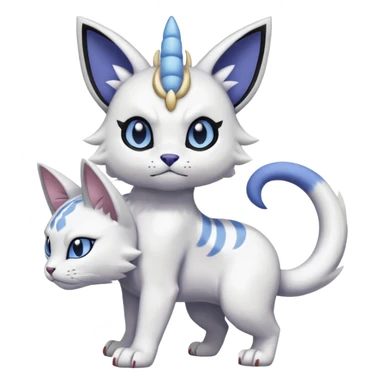 Absol-Purrloin-Meowth-Gatomon-fusion, full body sticker