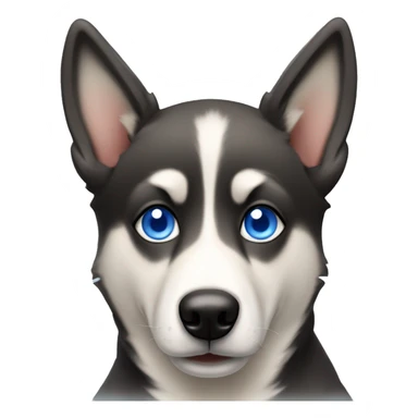 Christmas Shepsky dog with blue eyes sticker