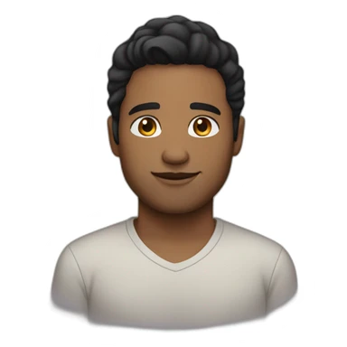 man 30 years old straight black hair sticker