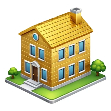 A gold brick house sticker